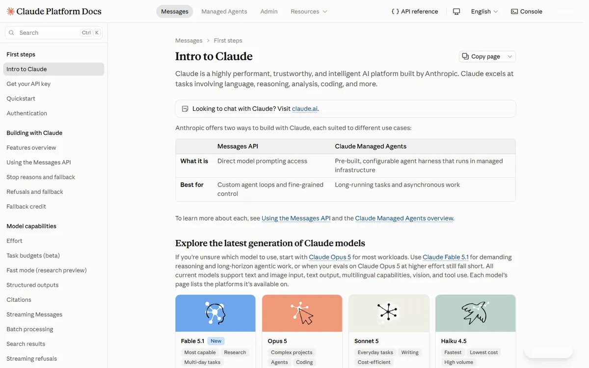 Claude Platform documentation